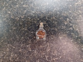 Vtg Blown Glass Miniature Impossible Bottle 1961 Penny Inside Cork Stopper - $365.81 MXN