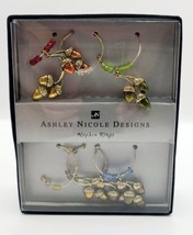 Ashley Nicole Napkin Rings Fall Acorn Themed Gold Color Charms Multicolor Beads - £7.07 GBP