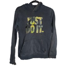 Nike Youth Boys Size XL Just Do It Camo Logo Black Hoodie Sweatshirt - £9.76 GBP