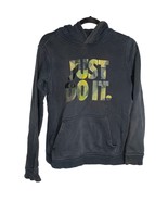 Nike Youth Boys Size XL Just Do It Camo Logo Black Hoodie Sweatshirt - £9.56 GBP