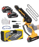 Mini Chainsaw 6-Inch with 2 Battery Mini Electric Chain Saws Cordless Handheld - $38.99