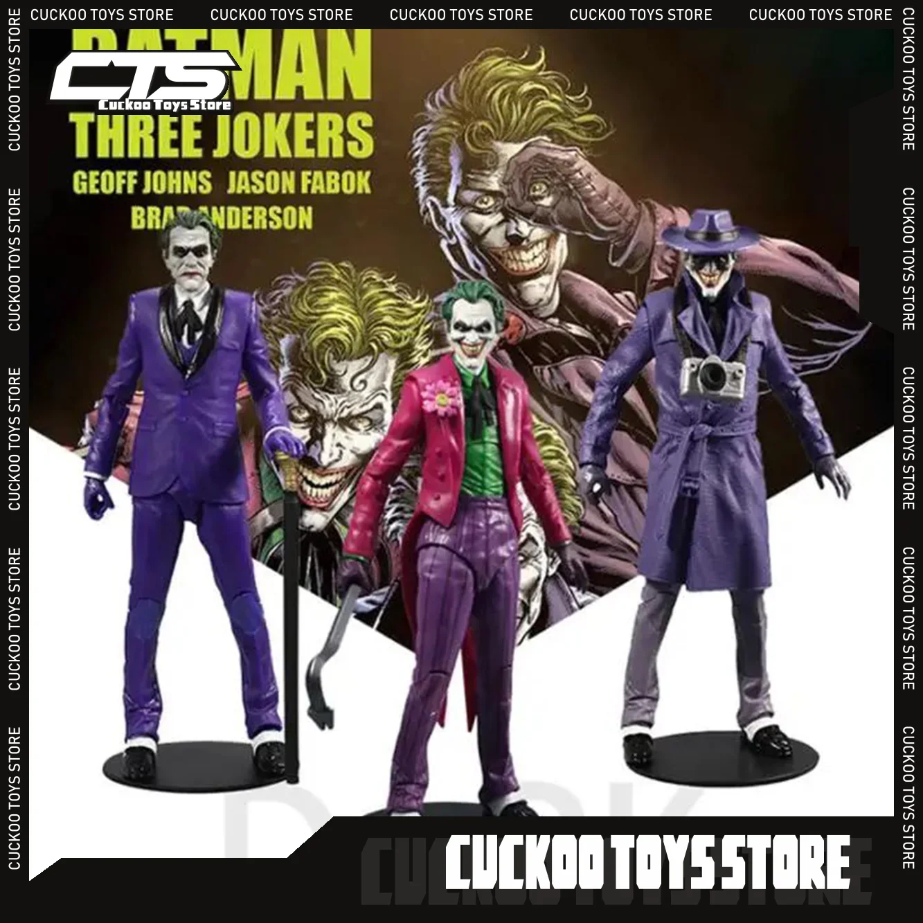 17cm Mcfarlane Batman Three Jokers Clown Criminal Comedian Pvc Gk Statue - $47.23+