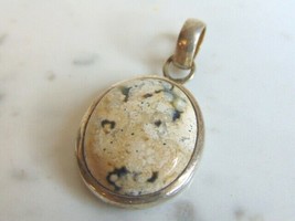 Womens Vintage Estate Sterling Silver Jasper Colored Pendant 11.6g E5648 - £47.48 GBP