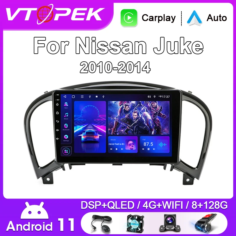 Vtopek 9&quot; 4G Carplay 2din Android 11.0 Car Radio Multimedia Video Player GPS - £79.13 GBP+