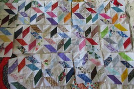 14 Patchwork Quilt Blocks, 6.5 x 6.5 inches, half square triangle - £11.33 GBP