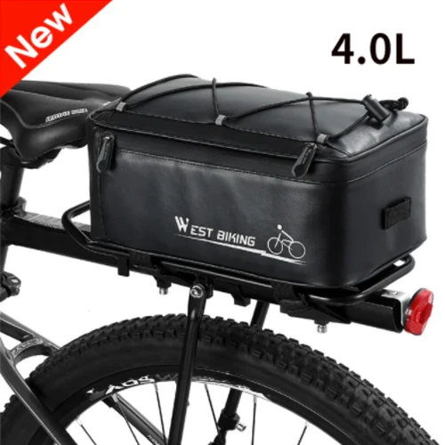 WEST BIKING Bike Trunk Bag 4L Waterproof Reflective MTB Electric Bicycle Bag Tra - £116.81 GBP