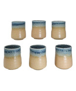 Pack Of 6 Porcelain Ao Nagashi Blue River Reactive Glaze Yunomi Tea Cups... - $46.48 CAD