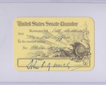 U.S. Senator John F. Kennedy Senate Chamber Pass w/ Stamped Signature - $295.00