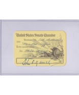 U.S. Senator John F. Kennedy Senate Chamber Pass w/ Stamped Signature - £230.76 GBP