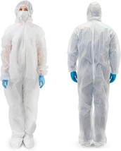 Disposable Coveralls 3XL 25 Pack White 30 GSM with Hood, Boots, Zipper F... - $110.20