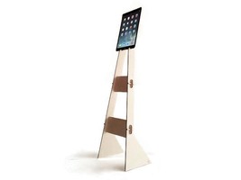 Wooden Tablet Floor Stand, Laser-Cut Ebook Reader Holder, Stylish Office... - £60.34 GBP