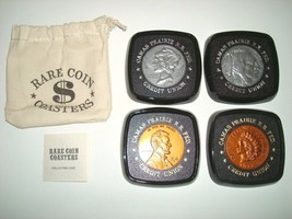 Vintage Rare Coin Coasters &amp; Bag, Camas Prairie R.R. Fed.Credit Union 3 Sets - £19.54 GBP