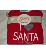 Carter&#39;s I Heart Santa and Auntie Red Christmas Bodysuit 3 Months Girl B... - £19.65 GBP