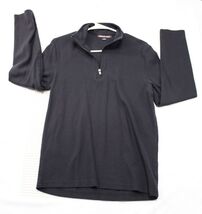 Michael Kors MK Mens Black Half Zip Pullover Sweater M Cotton/Polyester - $21.15