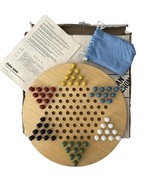 Lillian Vernan Chinese Checkers Game Wooden Round Board Pegs Vintage 1983 - £12.95 GBP