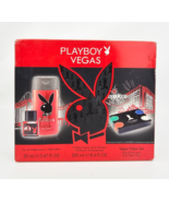 Playboy Vegas Eau De Toilette Spray Shower Gel Shampoo Poker Set 3 Pc Gi... - $49.95