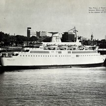 1970 Maine Prince of Fundy Ferry Cruise Ship Print Vintage Nautical Canada - £23.97 GBP