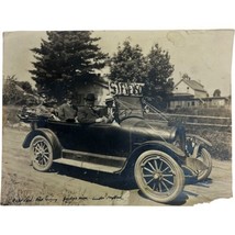 Vintage Photograph Stevenson Parade Rally Old Car Named Occupants B&amp;W 6 ... - $9.50