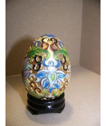 Vintage Cloisonne Enamel Egg w/ Stand 2 1/2&quot;  - $18.00