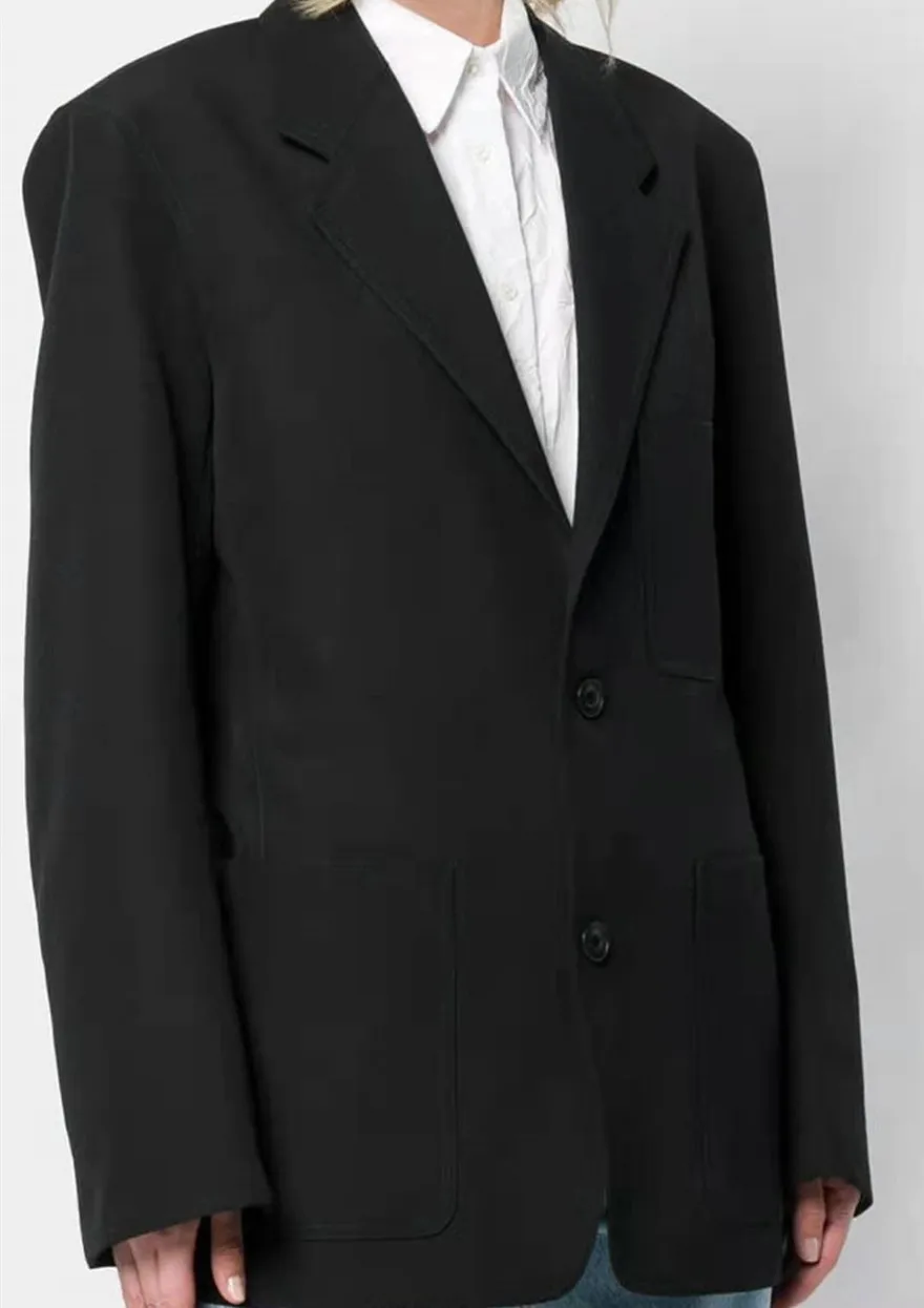   SEAE French Minimalist Casual Wool Suit Loose Three-pocket Suit Blazer Women 0 - £164.00 GBP