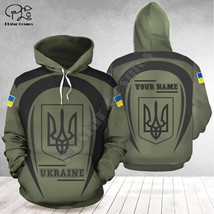 Country Flag Ukraine Army  Soldier Ukrainian Pullover Trauit 3DPrint Men/Women H - £59.74 GBP
