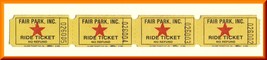 Vintage Fair Park Amusement Park Ride Tickets, Nashville, Tennessee/TN - $92.14 MXN