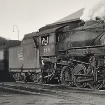 VTG South Shore Railroad SSR #718 2-8-0 Locomotive Train B&amp;W Photo - $9.49