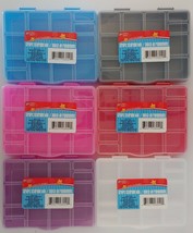 Small Plastic LOCK-TOP Storage Boxes 15 Sections 6.5&quot;x5.2&quot;x1.2&quot; Select: Color - £2.42 GBP