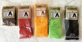 Caron Pre-Cut Rug Yarn Acrylic Latch Hook Brown Rust Peach Lime Black 4+... - $6.60