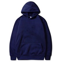 Fashion Men&#39;s Casual Hoodies Pullovers Sweatshirts Top Solid Color Navy Blue - £13.46 GBP