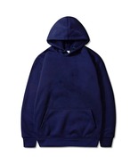 Fashion Men&#39;s Casual Hoodies Pullovers Sweatshirts Top Solid Color Navy ... - £13.36 GBP