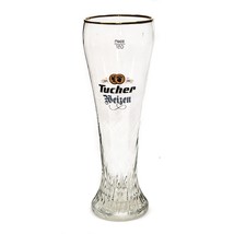 Tucher Weizen German Beer Tall Clear Glass Gold Rim 0,51 - $11.88