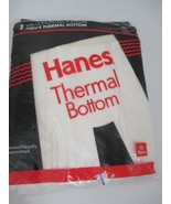 New Old Stock One Vintage Hanes Thermal Pants Bottom Cream Size: 2X 46-4... - £19.46 GBP