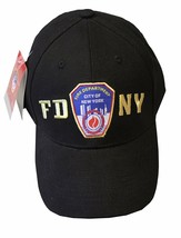 FDNY Baseball Hat Police Badge Fire Department Of New York City Black &amp; ... - £15.04 GBP