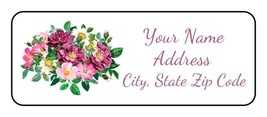 30 floral return address labels,personalized,flowers,roses,stickers,tags,shower - £9.46 GBP