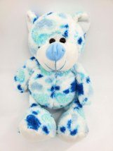 14&quot; Kellytoy Bear Blue White Hearts Valentines Day Plush Stuffed Toy B15 - £13.28 GBP