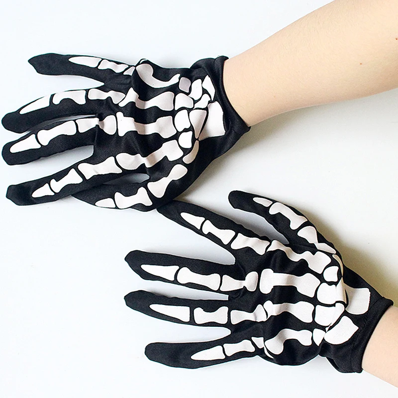 Sporting Hot Halloween Skull Five Fingers Gloves Cosplay A Show Gloves Horror Sk - £18.44 GBP