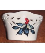 Lenox American by Design Winter Greetings Pierced Small Holly Bowl - MINT - $10.00