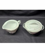 Vintage NORITAKE Creamer &amp; Sugar Bowl With Lid FAIRMONT 6102 Platinum Trim - $21.76