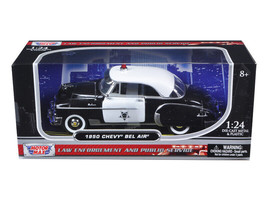 1950 Chevrolet Bel Air Police 1/24 Diecast Car Motormax - £32.11 GBP