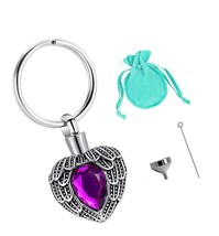 Crystal Keychain Heart Locket For Ashes Memorial - £39.81 GBP