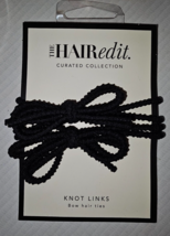 The Hair Edit Black Knotted Bow Hair Tie Knot Links Set 2 Pack New - £7.40 GBP