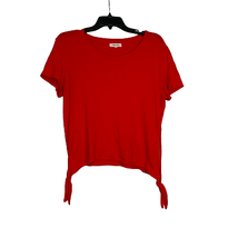 Madewell Top Size Medium Red Side Ties Pullover Womens - $19.79