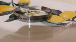 BBC Dr Doctor Who Adjustable Cuff Metal Bracelet Wibbly Wobbly Timey Wimey Stuff - £11.87 GBP