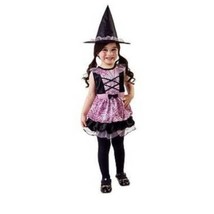 Girls Witch Spider Purple Black Dress &amp; Hat 2 Pc Toddler Halloween Costume- 4/6 - £10.28 GBP