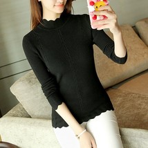 Fashion 2022 Korean Slim Women Knit Sweater High  neck Bottoming Basic Pullovers - £68.95 GBP