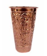Drinking Glass Cup Pure Copper Steins Tumble glass Mug Embossed Work Hea... - £22.00 GBP+