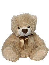 Best Made Toys Tan Teddy Bear Plush Gold Bow Stuffed Animal 2018 11.5&quot; - £16.26 GBP