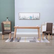 vidaXL Brown Fabric Dining Chairs Set of 2 Sturdy Comfortable Home Furniture - $153.99