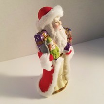 K&#39;s Collection Santa Claus Figurine 7&quot; High W/Fur Lined Coat &amp; Hat - £9.63 GBP